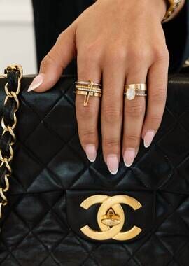 NEW CHANSUTTPEARLS the sophie stack ring in silver/gold